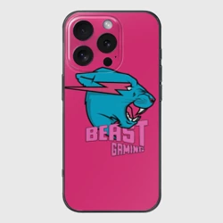 Чехол для iPhone 16 Pro силиконовый с защитой камеры Mr Beast Gaming Full Print Pink edition