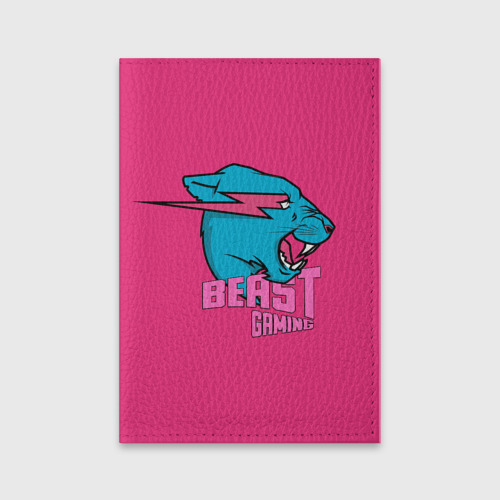 Обложка для паспорта матовая кожа Mr Beast Gaming Full Print Pink edition, цвет черный