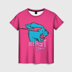 Женская футболка 3D Mr Beast Gaming Full Print Pink edition