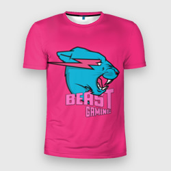 Мужская футболка 3D Slim Mr Beast Gaming Full Print Pink edition