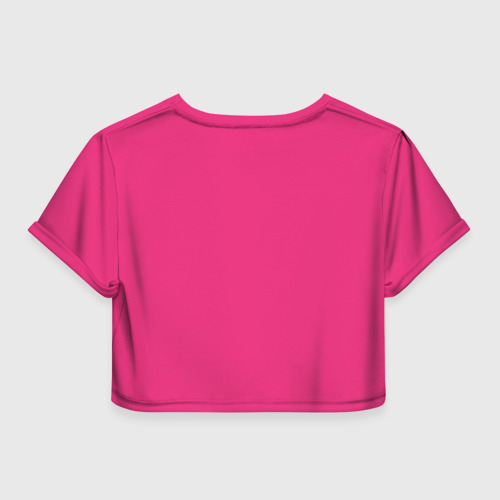 Женская футболка Crop-top 3D Mr Beast Gaming Full Print Pink edition, цвет 3D печать - фото 2