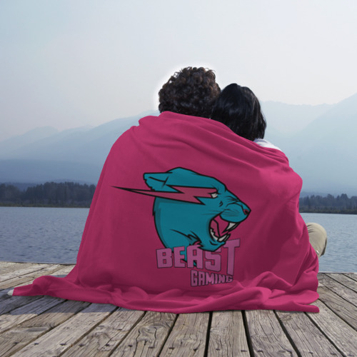 Плед 3D Mr Beast Gaming Full Print Pink edition, цвет 3D (велсофт) - фото 3