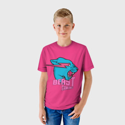 Детская футболка 3D Mr Beast Gaming Full Print Pink edition - фото 2