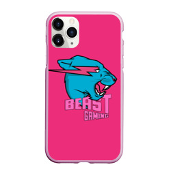 Чехол для iPhone 11 Pro Max матовый Mr Beast Gaming Full Print Pink edition