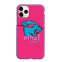 Чехол для iPhone 11 Pro Max матовый Mr Beast Gaming Full Print Pink edition