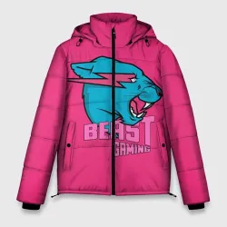 Мужская зимняя куртка 3D Mr Beast Gaming Full Print Pink edition