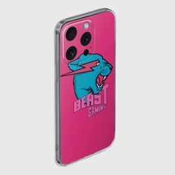 Чехол для iPhone 15 Pro силиконовый с защитой камеры Mr Beast Gaming Full Print Pink edition - фото 2