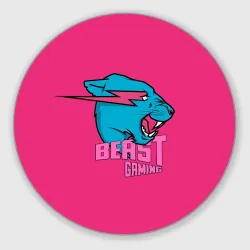 Круглый коврик для мышки Mr Beast Gaming Full Print Pink edition