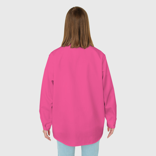 Женская рубашка oversize 3D с принтом Mr Beast Gaming Full Print Pink edition, вид сзади #2