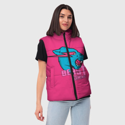 Женский жилет утепленный 3D Mr Beast Gaming Full Print Pink edition - фото 2