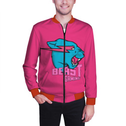 Мужской бомбер 3D Mr Beast Gaming Full Print Pink edition - фото 2