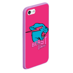 Чехол для iPhone 5/5S матовый Mr Beast Gaming Full Print Pink edition - фото 2