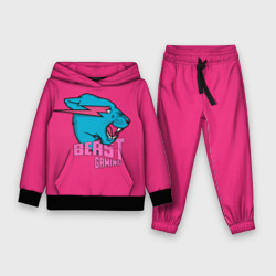 Mr Beast Gaming Full Print Pink edition – Детский костюм с толстовкой 3D с принтом купить со скидкой в -9%