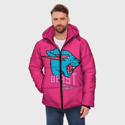 Мужская зимняя куртка 3D Mr Beast Gaming Full Print Pink edition - фото 2