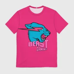 Мужская футболка 3D Mr Beast Gaming Full Print Pink edition