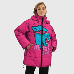 Женская зимняя куртка Oversize Mr Beast Gaming Full Print Pink edition - фото 2