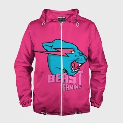 Мужская ветровка 3D Mr Beast Gaming Full Print Pink edition