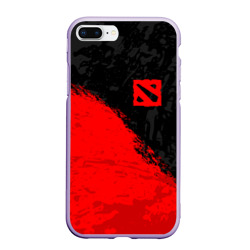 Чехол для iPhone 7Plus/8 Plus матовый Dota 2 red logo, брызги красок