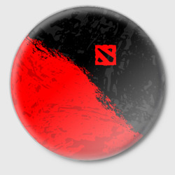 Значок Dota 2 red logo, брызги красок