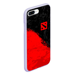 Чехол для iPhone 7Plus/8 Plus матовый Dota 2 red logo, брызги красок - фото 2