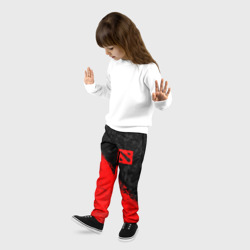 Детские брюки 3D Dota 2 red logo, брызги красок - фото 2