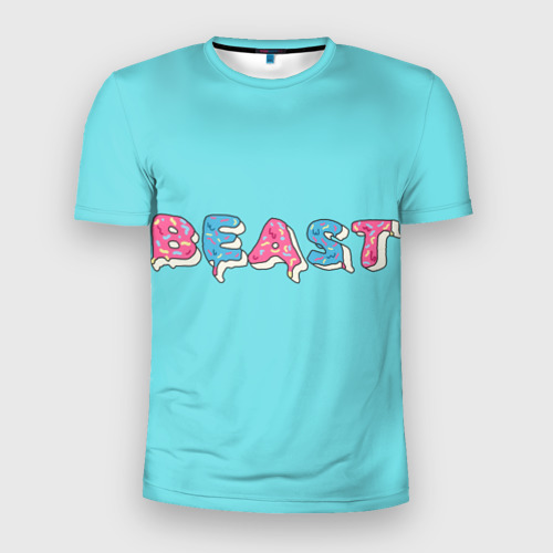 Мужская футболка 3D Slim с принтом Mr Beast Donut, вид спереди #2