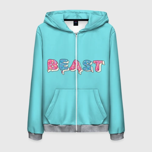 Мужская толстовка 3D на молнии Mr Beast Donut