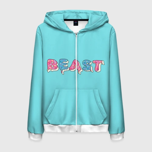 Мужская толстовка 3D на молнии Mr Beast Donut