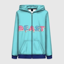 Женская толстовка 3D на молнии Mr Beast Donut