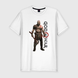 Мужская футболка хлопок Slim Кратос, Бог войны God of war