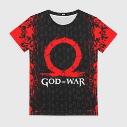 Женская футболка 3D God of war Кратос лого