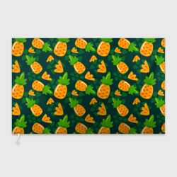 Флаг 3D Ананасы. Много ананасов