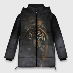 Женская зимняя куртка Oversize Тигр в тумане