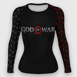 Женский рашгард 3D God of war logo, руны