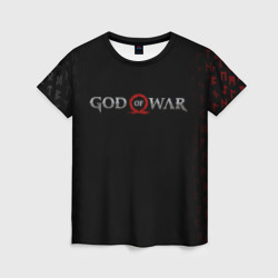 Женская футболка 3D God of war logo, руны