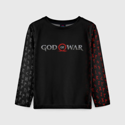 Детский лонгслив 3D God of war logo, руны
