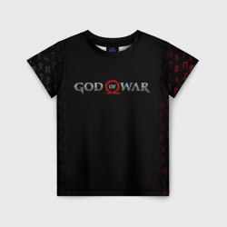 Детская футболка 3D God of war logo, руны