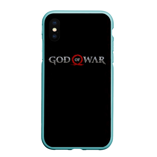 Чехол для iPhone XS Max матовый God of war logo, руны, цвет мятный