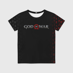 Детская футболка 3D God of war logo, руны