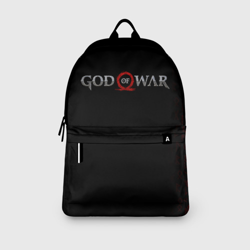 Рюкзак 3D с принтом GOD OF WAR LOGO, РУНЫ, вид сбоку #3