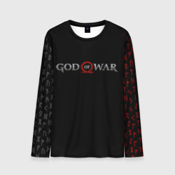Мужской лонгслив 3D God of war logo, руны