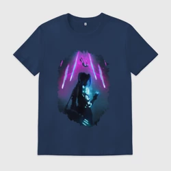 Мужская футболка хлопок ДЖИНКС, ЛИГА ЛЕГЕНД / ARCANE JINX