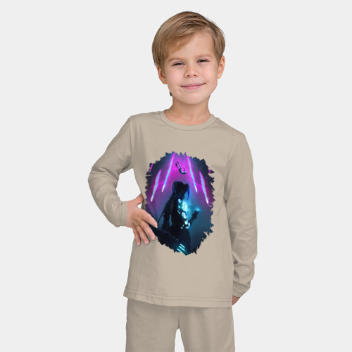 Детская пижама с лонгсливом хлопок Джинкс, лига Легенд Arcane Jinx, цвет миндальный - фото 3