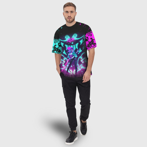 Мужская футболка oversize 3D Акали лига Легенд, цвет 3D печать - фото 5