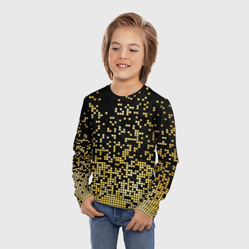 Детский лонгслив 3D Fashion pattern - pixels, цвет 3D печать - фото 3