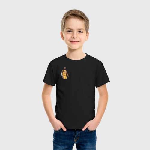 Детская футболка хлопок с принтом Леброн ЛА Лейкерс, фото на моделе #1
