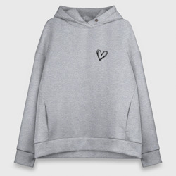 Женское худи Oversize хлопок Сердечко крохотное