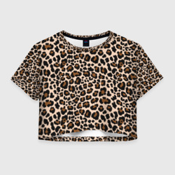 Женская футболка Crop-top 3D Леопардовые Пятна
