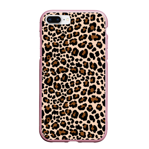 Чехол для iPhone 7Plus/8 Plus матовый Леопардовые Пятна, цвет розовый
