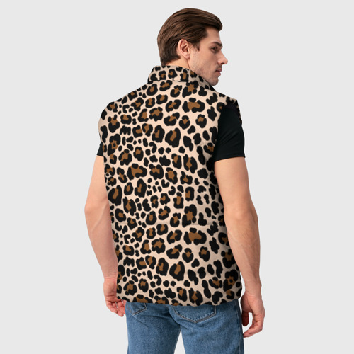 Мужской жилет утепленный 3D Леопардовые Пятна, цвет черный - фото 4
